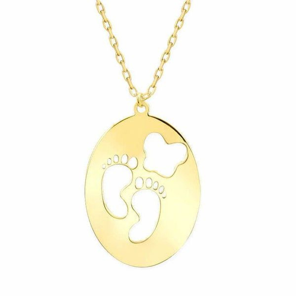 گردنبند طلا 18 عیار زنانه شمیم گلد گالری مدل رد پا