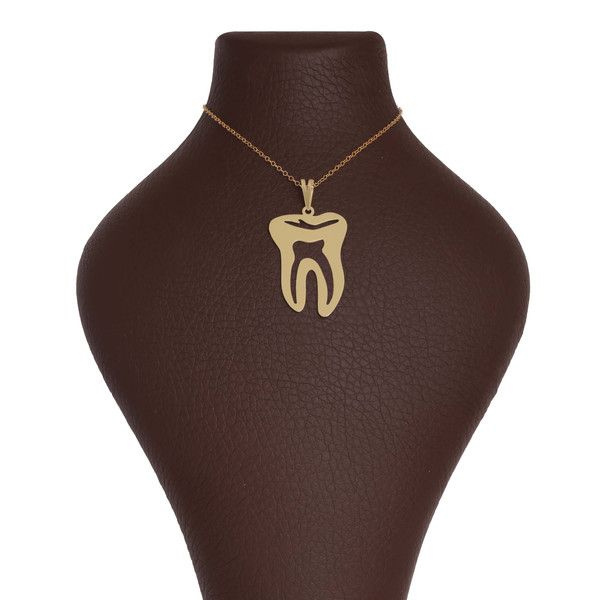 گردنبند طلا 18 عیار دخترانه شمیم گلد گالری مدل دندان