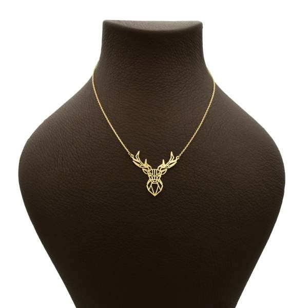 گردنبند طلا 18 عیار زنانه شمیم گلد گالری طرح گوزن کد UN0159