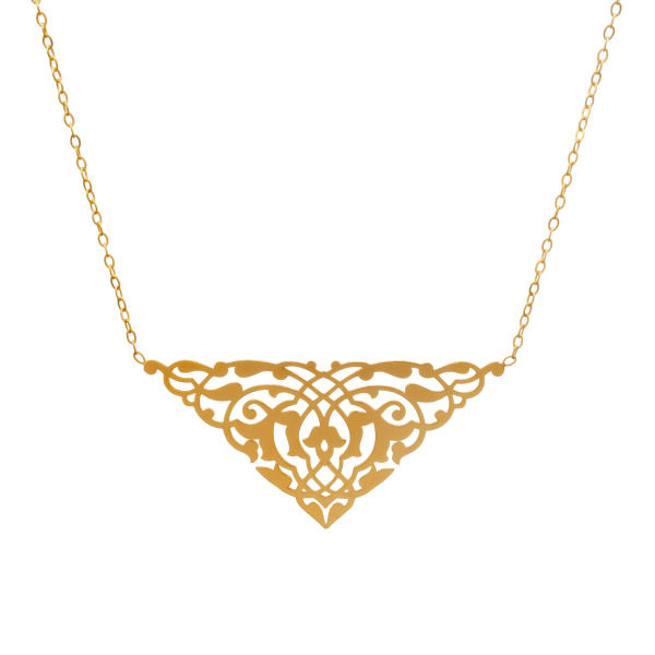 گردنبند طلا 18 عیار زنانه طرح اسلیمی شمیم گلد گالری مدل DP35