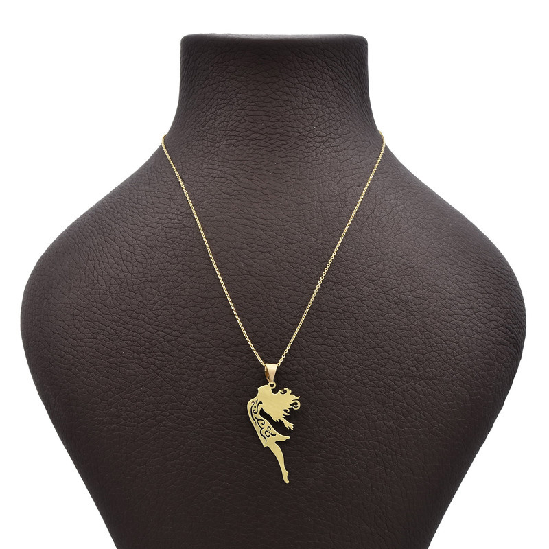 گردنبند طلا 18 عیار زنانه شمیم گلد گالری طرح دختر کد 625M331