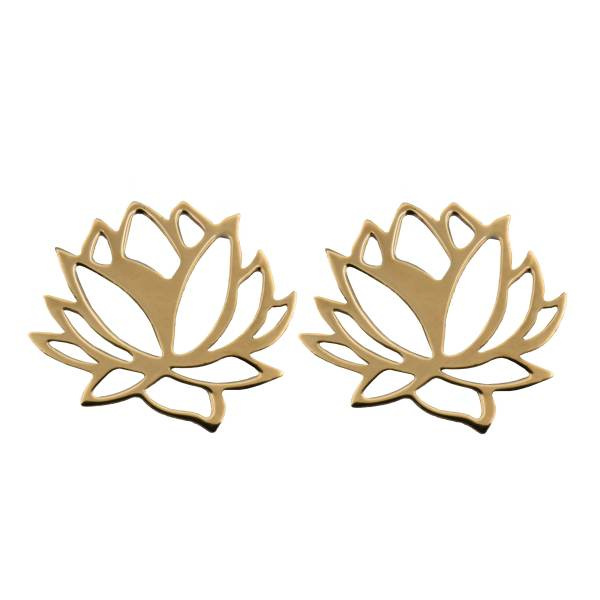 گوشواره طلا 18 عیار زنانه شمیم گلد گالری طرح گل کد 454M172