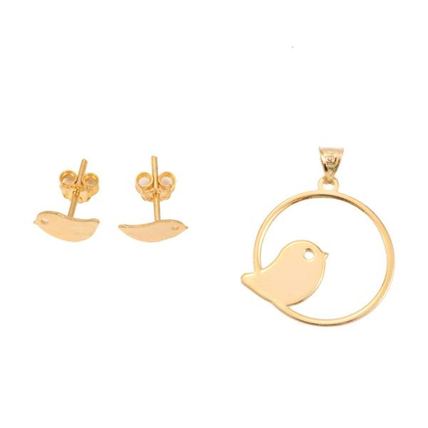 نیم ست طلا 18 عیار شمیم گلد گالری SH0012