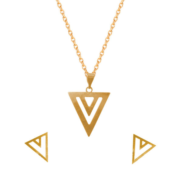 نیم ست طلا 18 عیار شمیم گلد گالری کد GR107