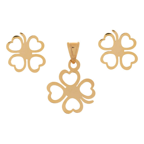 نیم ست طلا 18 عیار شمیم گلد گالری مدل ds4001