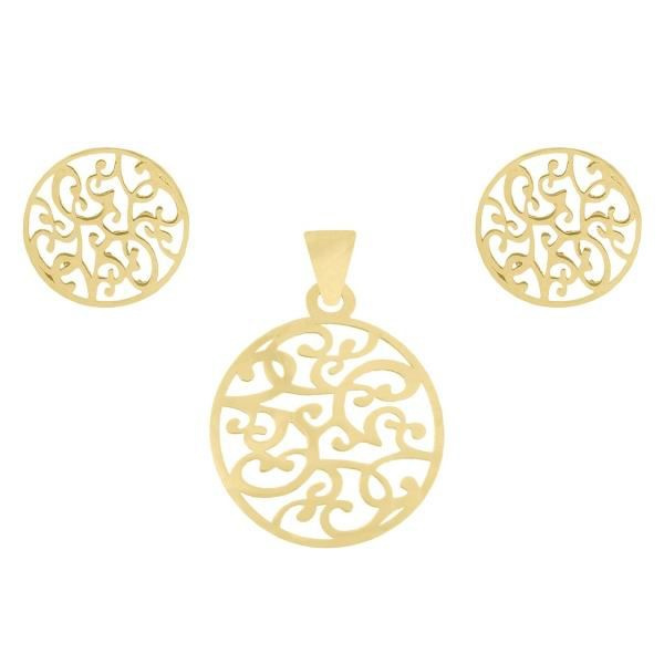 نیم ست طلا 18 عیار زنانه شمیم گلد گالری کد UN001