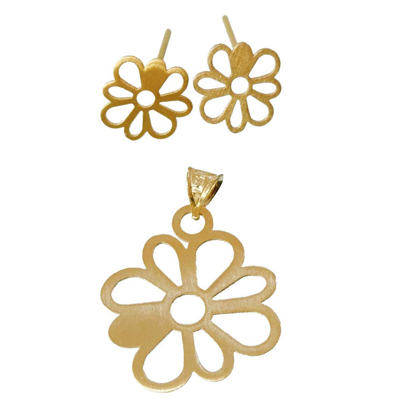 نیم ست طلا 18 عیار زنانه شمیم گلد گالری مدل L19