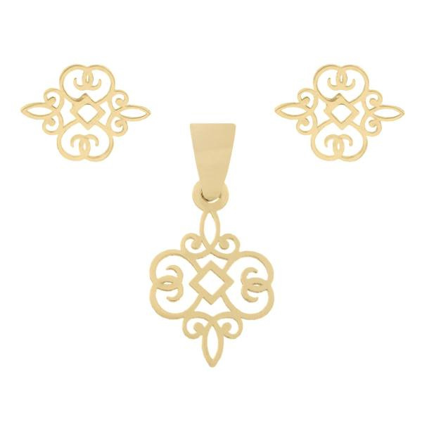 نیم ست طلا 18 عیار زنانه شمیم گلد گالری کد SG563