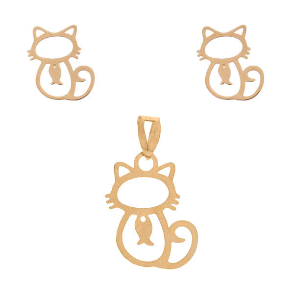 نیم ست طلا 18 عیار زنانه شمیم گلد گالری کد 26