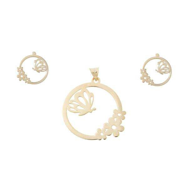 نیم ست طلا 18 عیار شمیم گلد گالری مدل 0864