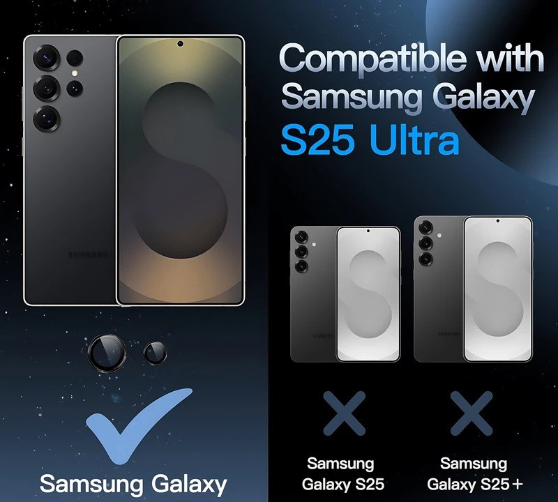 محافظ لنز دوربین اپیکوی مدل Chelipa مناسب برای گوشی موبایل سامسونگ Galaxy S25 Ultra