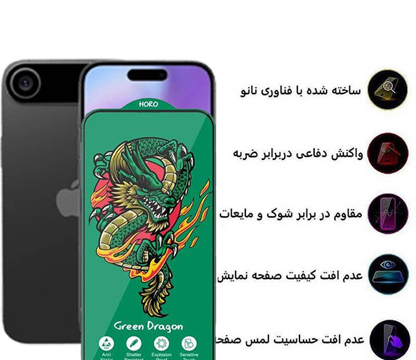 محافظ صفحه نمایش اپیکوی مدل Green Dragon ExplosionProof مناسب برای گوشی موبایل اپل iPhone 17 Air