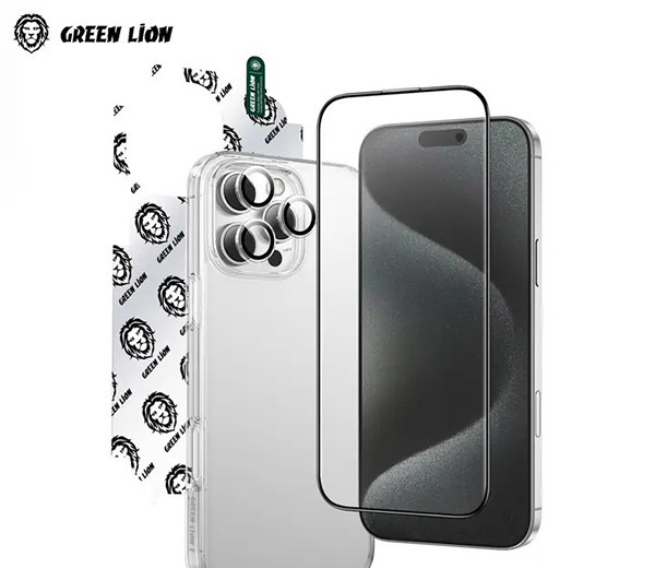 محافظ صفحه نمایش گرین لاین مدل 4in1 DF Pack  مناسب برای گوشی موبایل اپل iPhone 16 Pro