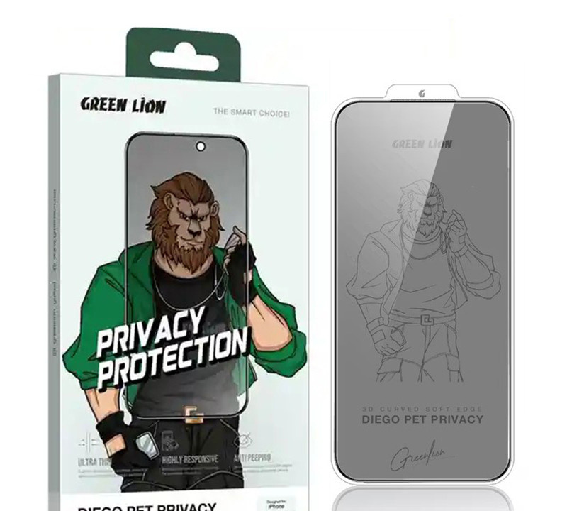 محافظ صفحه نمایش حریم شخصی گرین لاین مدل Diego Pet Privacy مناسب برای گوشی موبایل اپل  iPhone 16 Pro