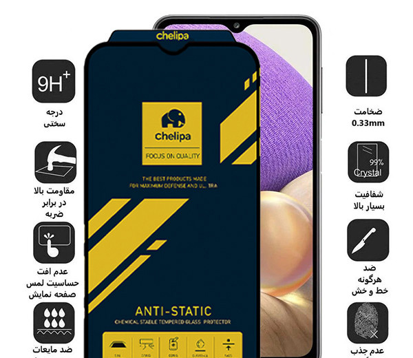 محافظ صفحه نمایش اپیکوی مدل Chelipa Anti-Static مناسب برای گوشی موبایل سامسونگ Galaxy A23/A13/A12/A32 5G/M12/M32 5G/A03s/A03/A03 Core/A02s/A02/A12 Nacho