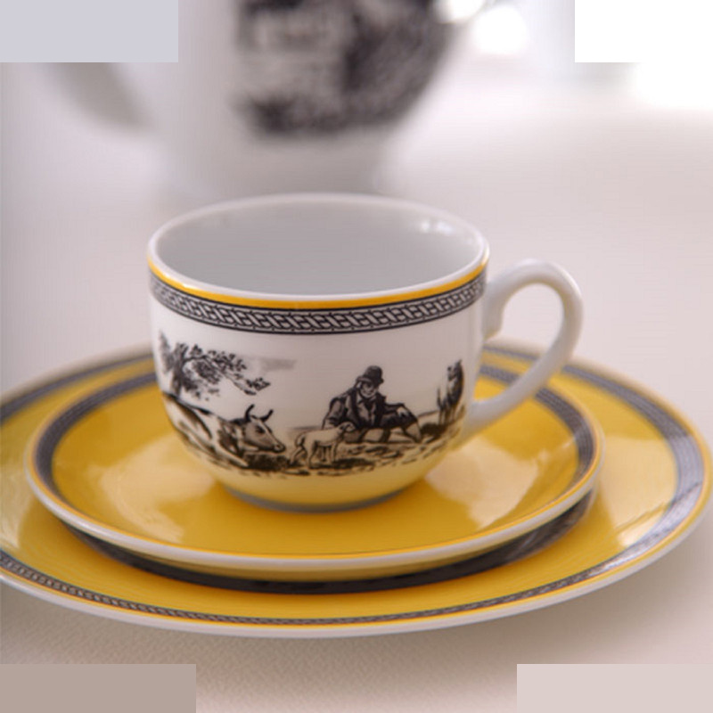 سرویس چای خوری 17 پارچه چینی زرین ایران مدل ایتالیا اف ویلیج درجه عالی