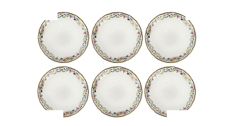 نعلبکی چینی زرین ایران مدل گلد بسته 6 عددی