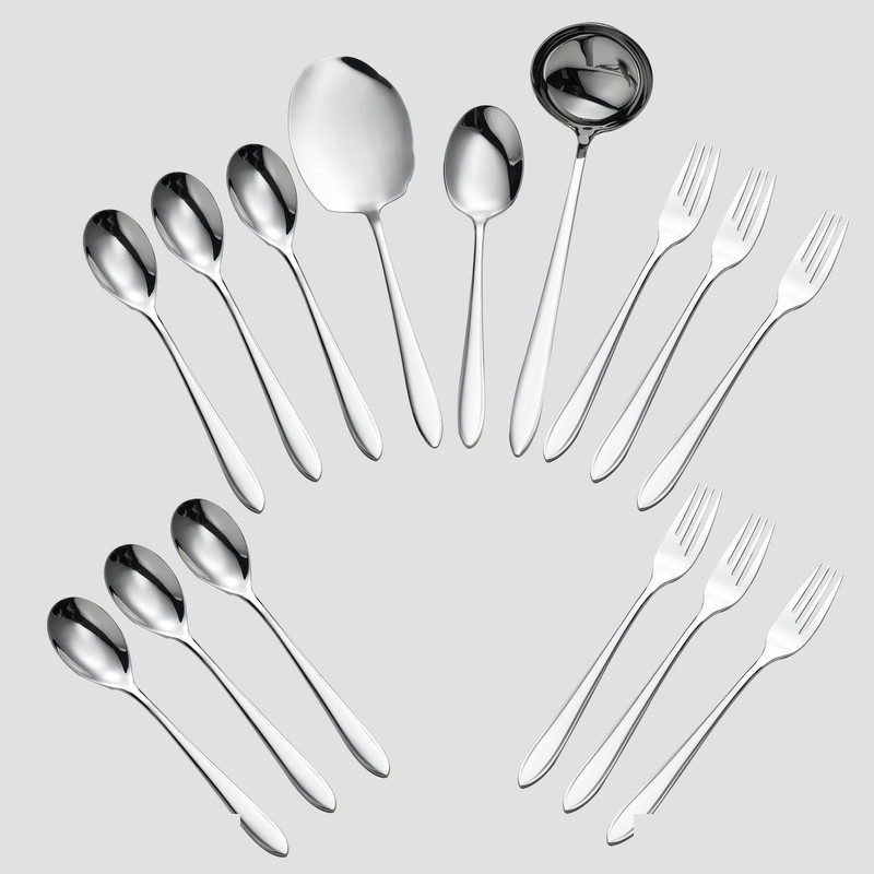 سرویس قاشق و چنگال 15 پارچه جی فی نی مدل 05