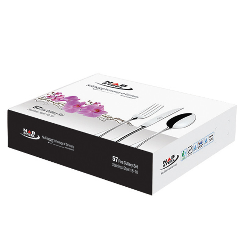 سرویس قاشق و چنگال 57 پارچه ناب استیل مدل فلورانس