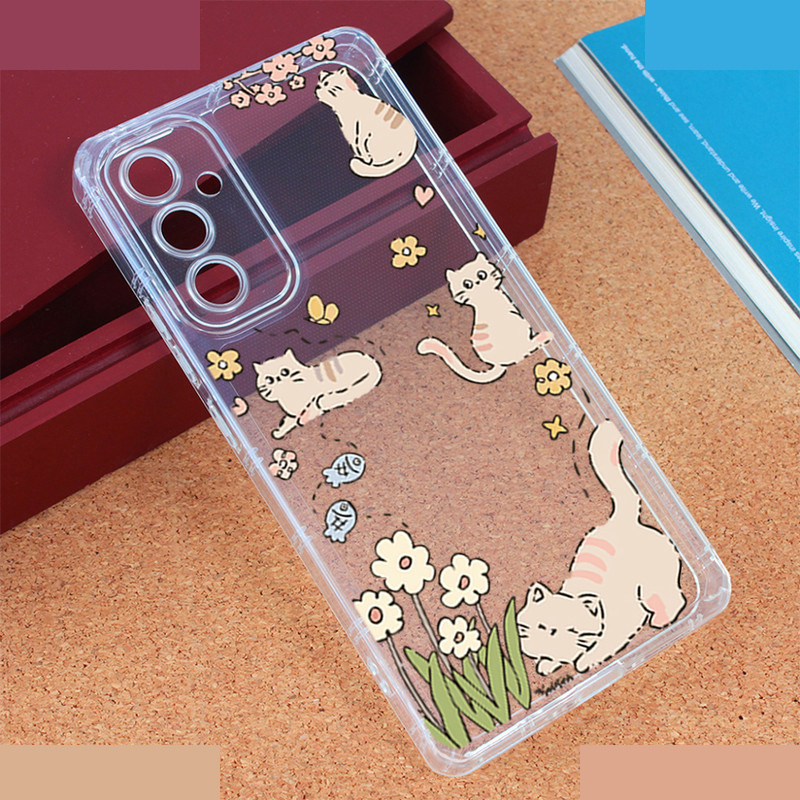 کاور گوشی طرح Cat & Flower مناسب برای گوشی موبایل سامسونگ Galaxy A34