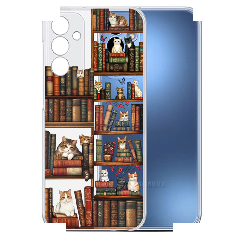 کاور گوشی طرح Cat & Books مناسب برای گوشی موبایل سامسونگ Galaxy A35