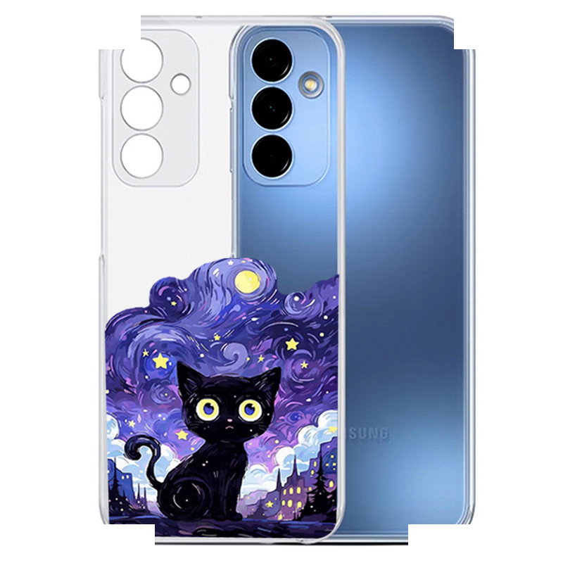 کاور گوشی طرح Purple Cat مناسب برای گوشی موبایل سامسونگ Galaxy A35