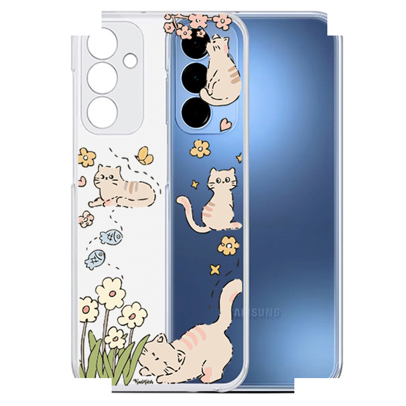 کاور گوشی طرح Cat & Flowers مناسب برای گوشی موبایل سامسونگ Galaxy A35
