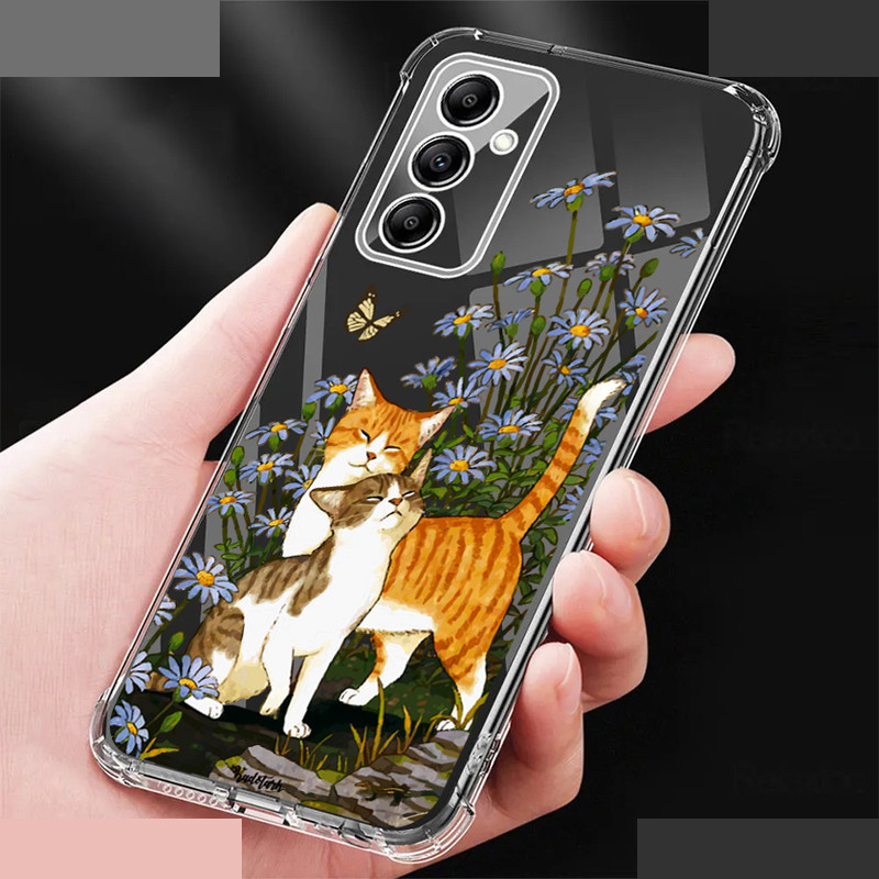 گارد مدل گربه و پروانه مناسب برای گوشی موبایل سامسونگ Galaxy A05s