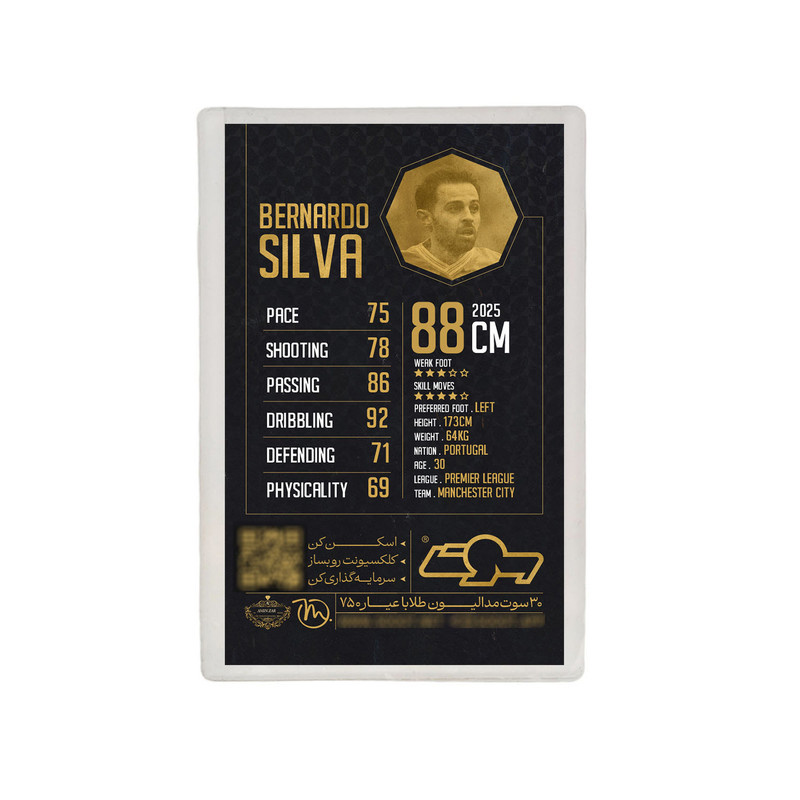 طلا گرمی 18 عیار مدوپد مدل SILVA طرح فوتبالی 2025 کد SO10110