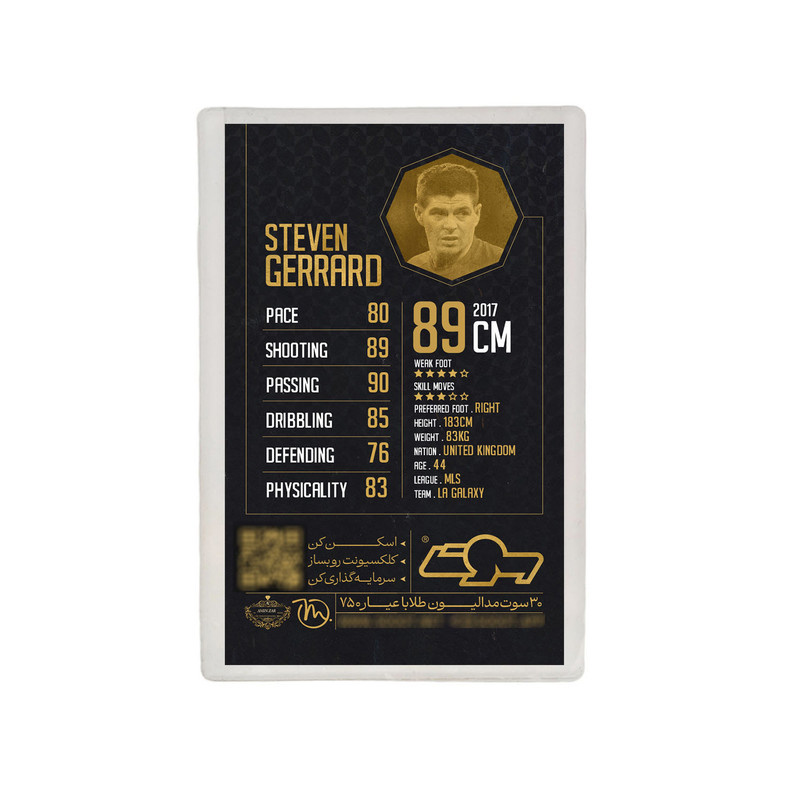 طلا گرمی 18 عیار مدوپد مدل Steven Gerrard طرح فوتبالی 2025 کد SO10112