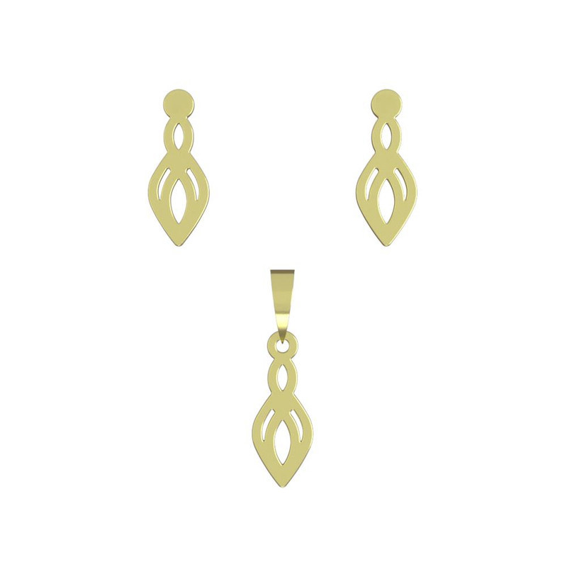 نیم ست طلا 18 عیار زنانه مدوپد مدل هندسی کد NA10119