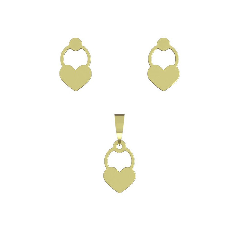 نیم ست طلا 18 عیار زنانه مدوپد مدل قلب کد NA10168