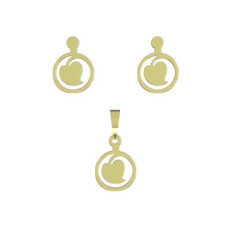 نیم ست طلا 18 عیار زنانه مدوپد مدل قلب کد NA10190