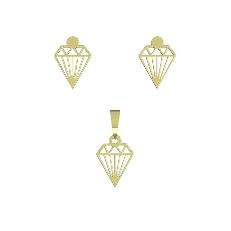 نیم ست طلا 18 عیار زنانه مدوپد مدل الماس کد NA10219