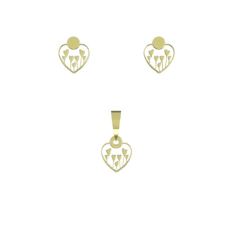 نیم ست طلا 18 عیار زنانه مدوپد مدل قلب کد NA10276