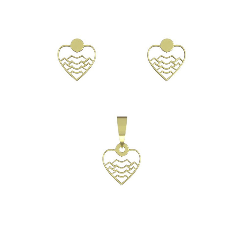 نیم ست طلا 18 عیار زنانه مدوپد مدل قلب کد NA10286