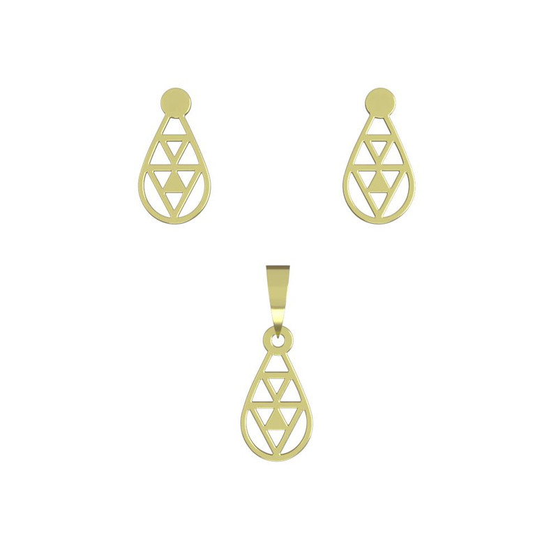 نیم ست طلا 18 عیار زنانه مدوپد مدل اشک کد NA10303