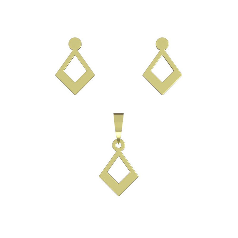 نیم ست طلا 18 عیار زنانه مدوپد مدل لوزی کد NA10465 نیم ست طلا 18 عیار زنانه مدوپد مدل لوزی کد NA10465