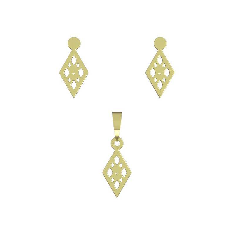 نیم ست طلا 18 عیار زنانه مدوپد مدل لوزی کد NA10480