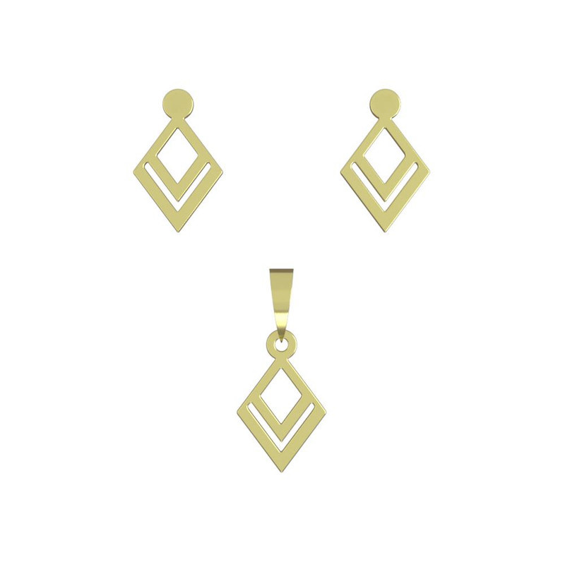 نیم ست طلا 18 عیار زنانه مدوپد مدل لوزی کد NA10501