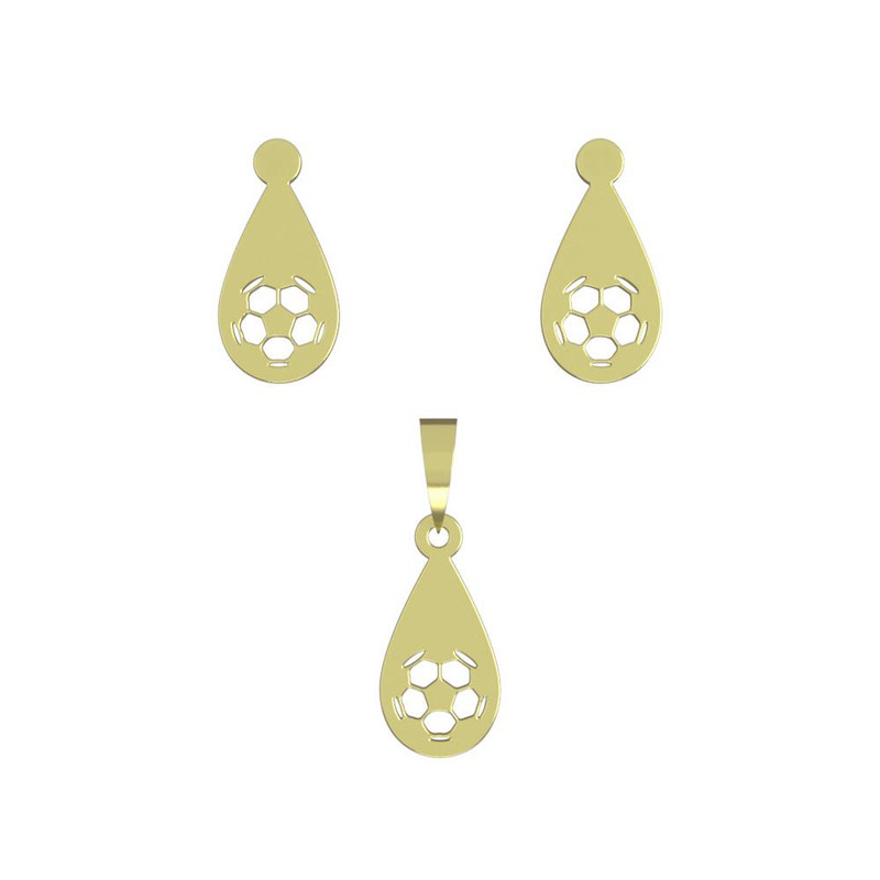 نیم ست طلا 18 عیار زنانه مدوپد مدل توپ فوتبال کد NA11902