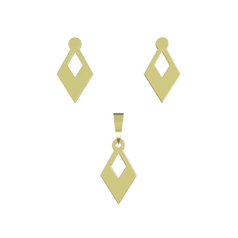 نیم ست طلا 18 عیار زنانه مدوپد مدل لوزی کد NA11940