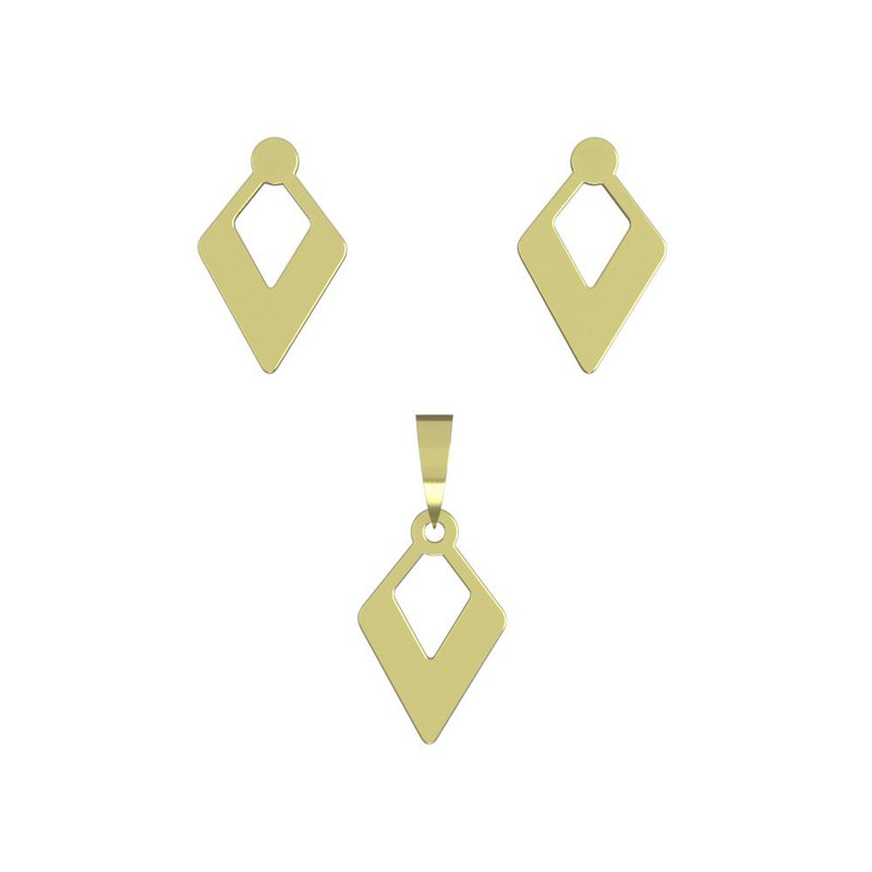 نیم ست طلا 18 عیار زنانه مدوپد مدل لوزی کد NA11951