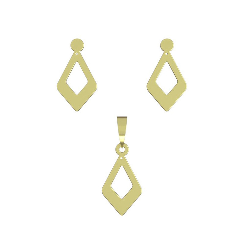 نیم ست طلا 18 عیار زنانه مدوپد مدل لوزی کد NA11963