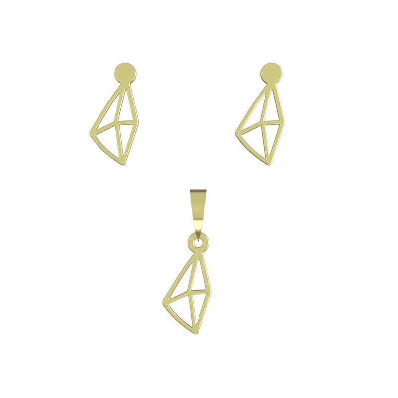 نیم ست طلا 18 عیار زنانه مدوپد مدل لوزی کد NA12096