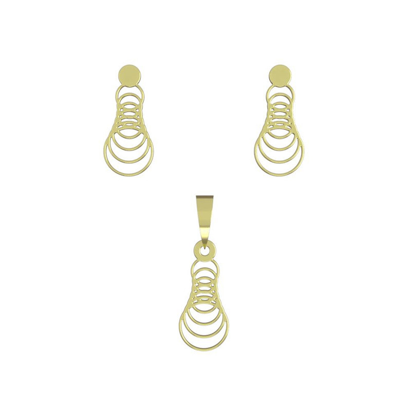 نیم ست طلا 18 عیار زنانه مدوپد مدل دایره حلقه ای کد NA12168