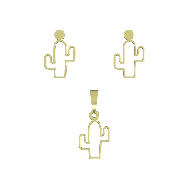 نیم ست طلا 18 عیار زنانه مدوپد مدل کاکتوس کد NA12214 نیم ست طلا 18 عیار زنانه مدوپد مدل کاکتوس کد NA12214