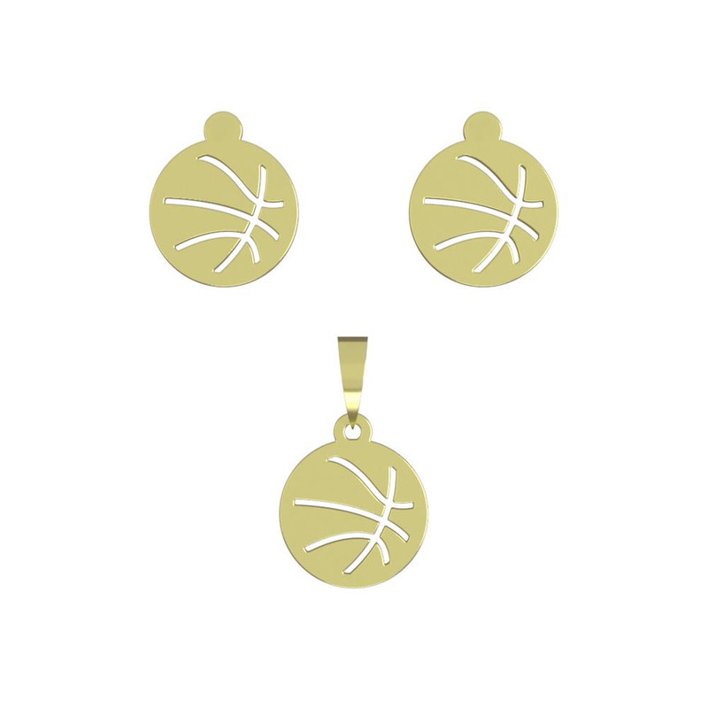 نیم ست طلا 18 عیار زنانه مدوپد مدل توپ کد NA12277