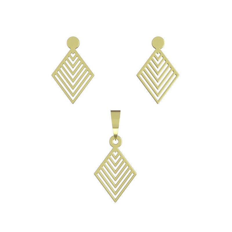 نیم ست طلا 18 عیار زنانه مدوپد مدل لوزی کد NA12356