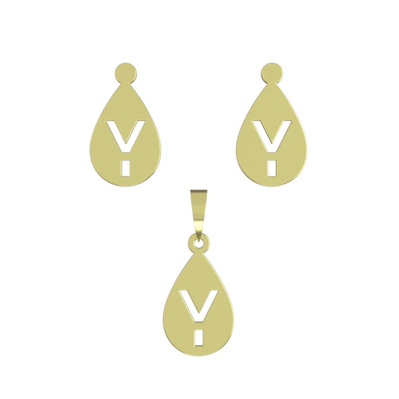 نیم ست طلا 18 عیار زنانه مدوپد مدل حرف y کد NA12514